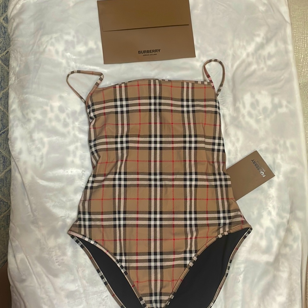 NWT Burberry 1 piece swimsuit with tags